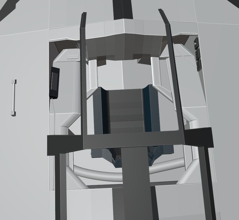 Low Poly Spaceship With Cockpit Interior Free low-poly 3D model_11