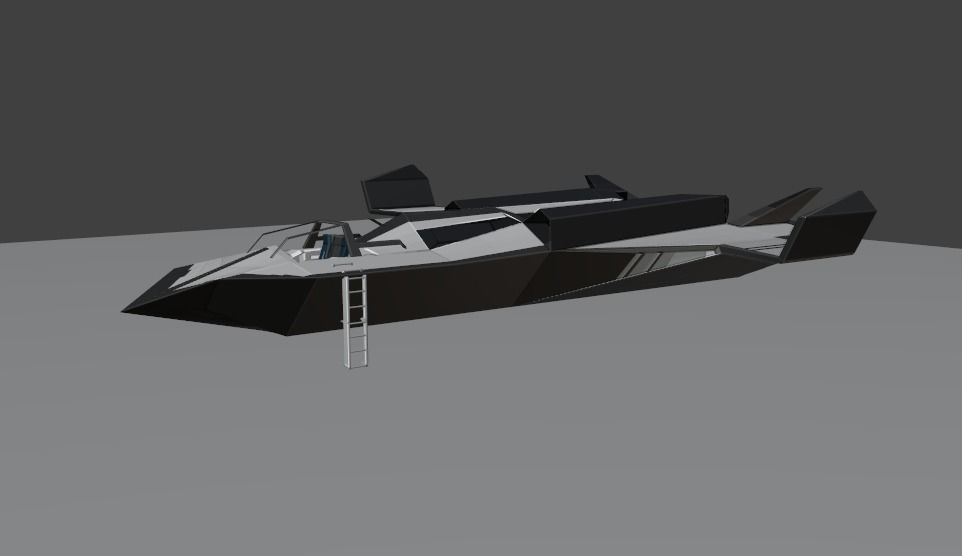 Low Poly Spaceship With Cockpit Interior Free low-poly 3D model_3