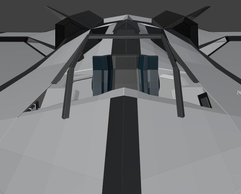 Low Poly Spaceship With Cockpit Interior Free low-poly 3D model_12