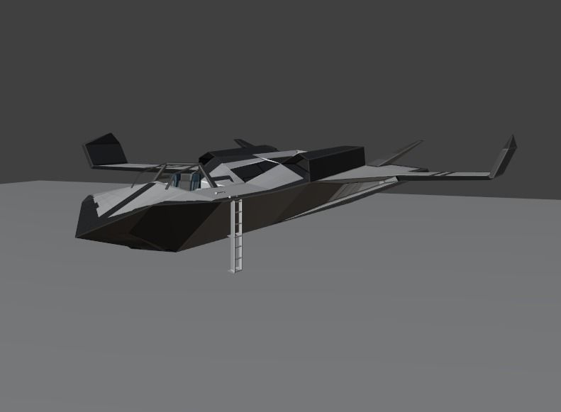 Low Poly Spaceship With Cockpit Interior Free low-poly 3D model_2