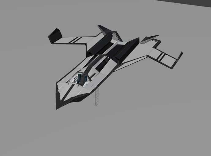 Low Poly Spaceship With Cockpit Interior Free low-poly 3D model_1