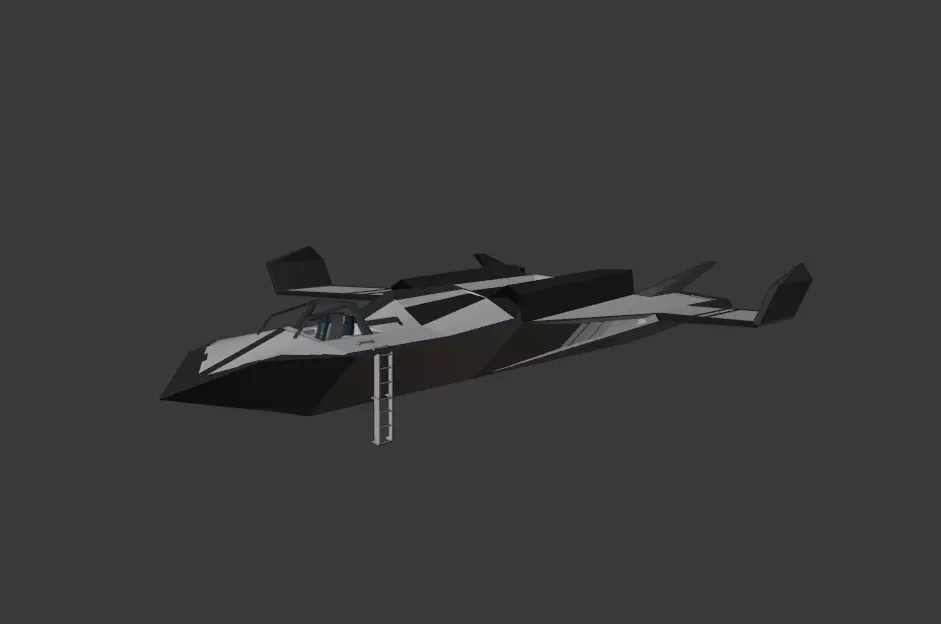 Low Poly Spaceship With Cockpit Interior Free low-poly 3D model_0