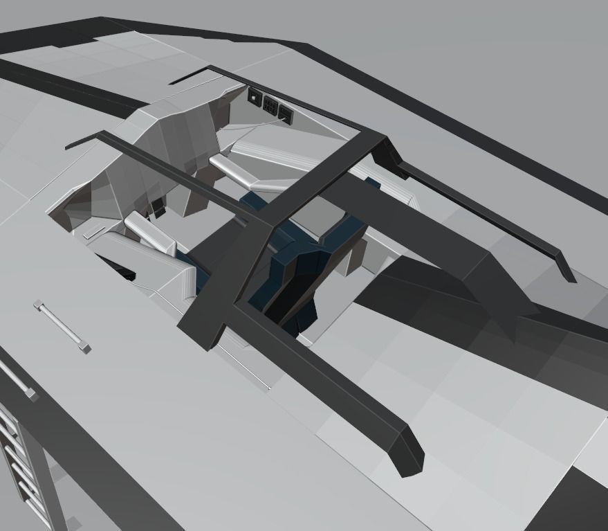 Low Poly Spaceship With Cockpit Interior Free low-poly 3D model_10