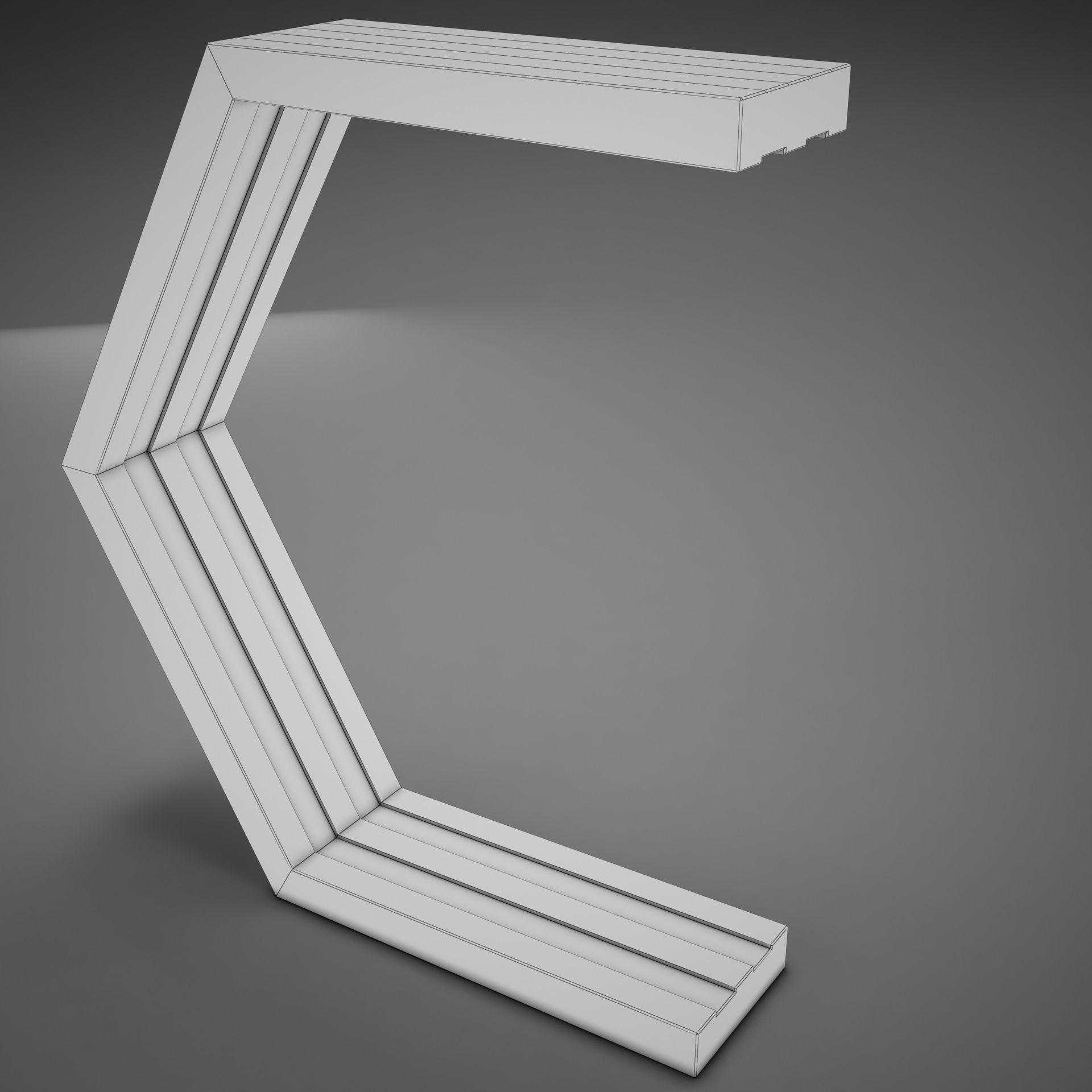 Clasical Modern Wood Lamp Low-poly 3D model_11