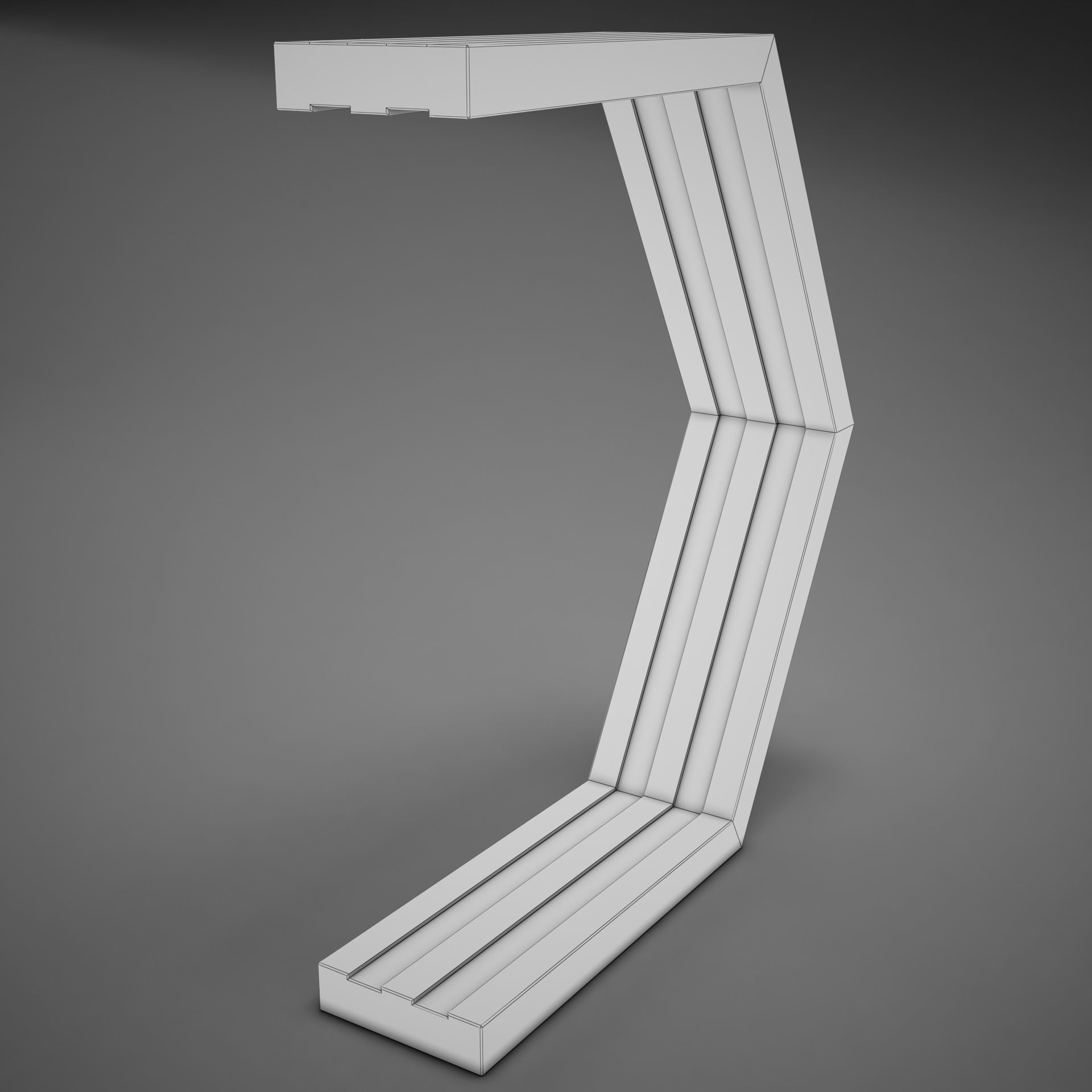 Clasical Modern Wood Lamp Low-poly 3D model_14