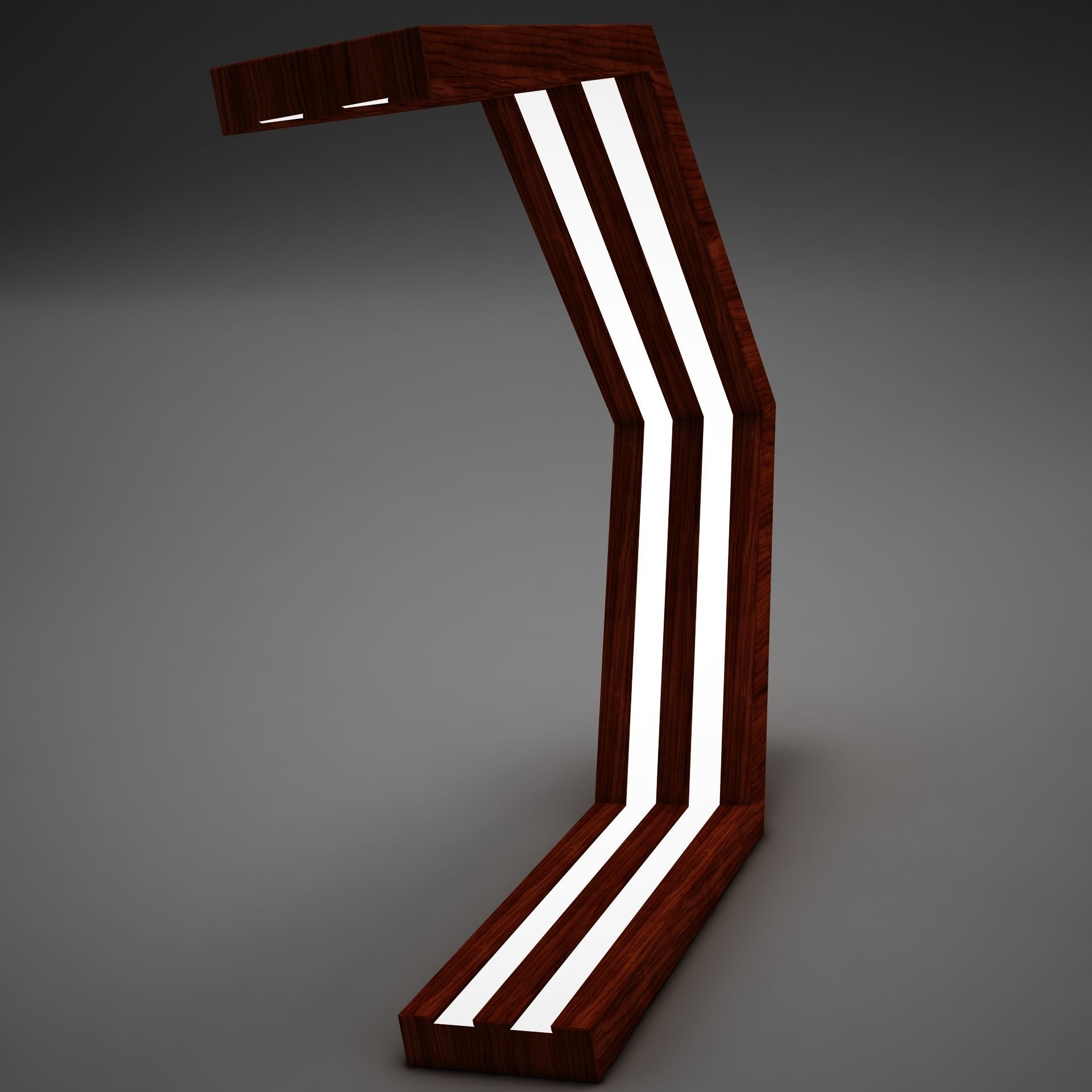 Clasical Modern Wood Lamp Low-poly 3D model_6