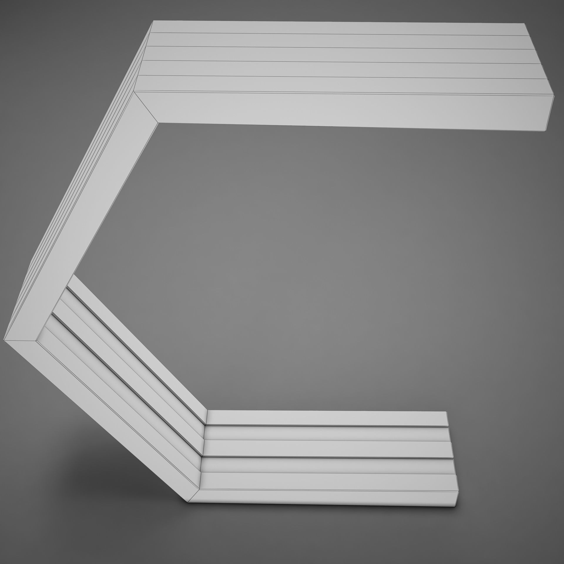 Clasical Modern Wood Lamp Low-poly 3D model_19