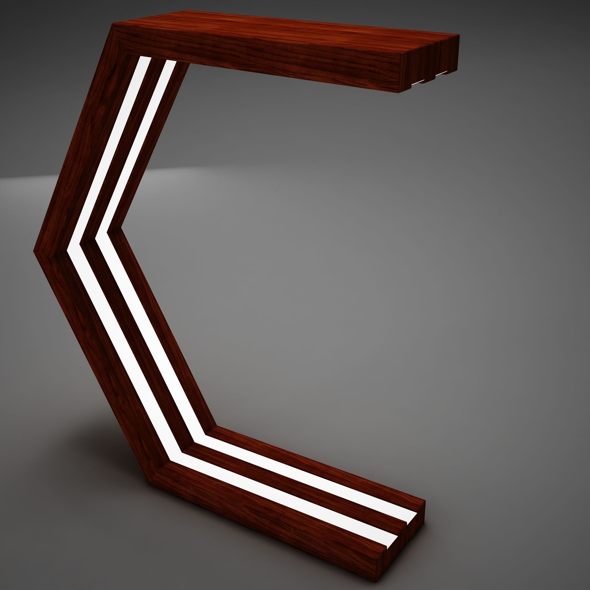 Clasical Modern Wood Lamp Low-poly 3D model_1