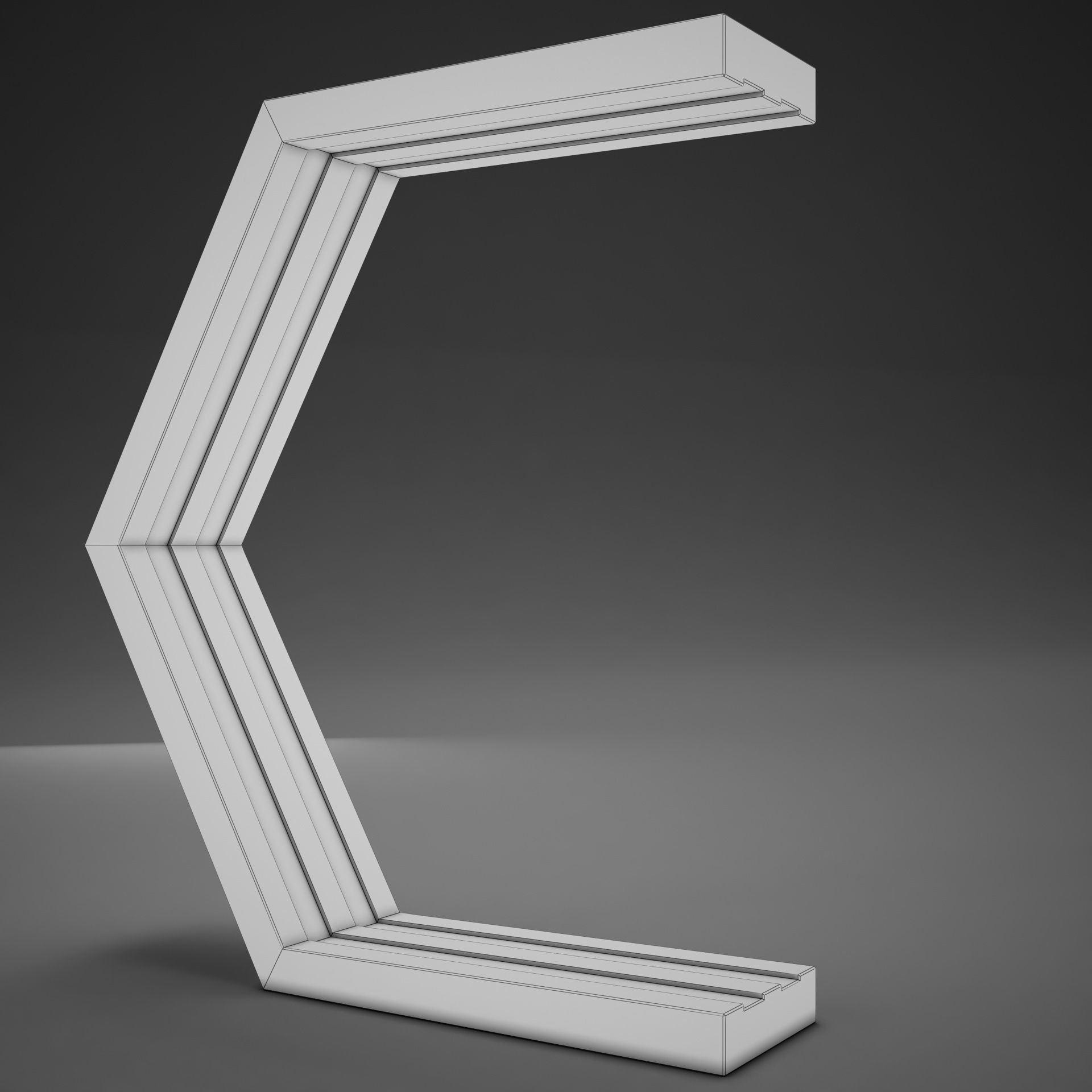 Clasical Modern Wood Lamp Low-poly 3D model_10