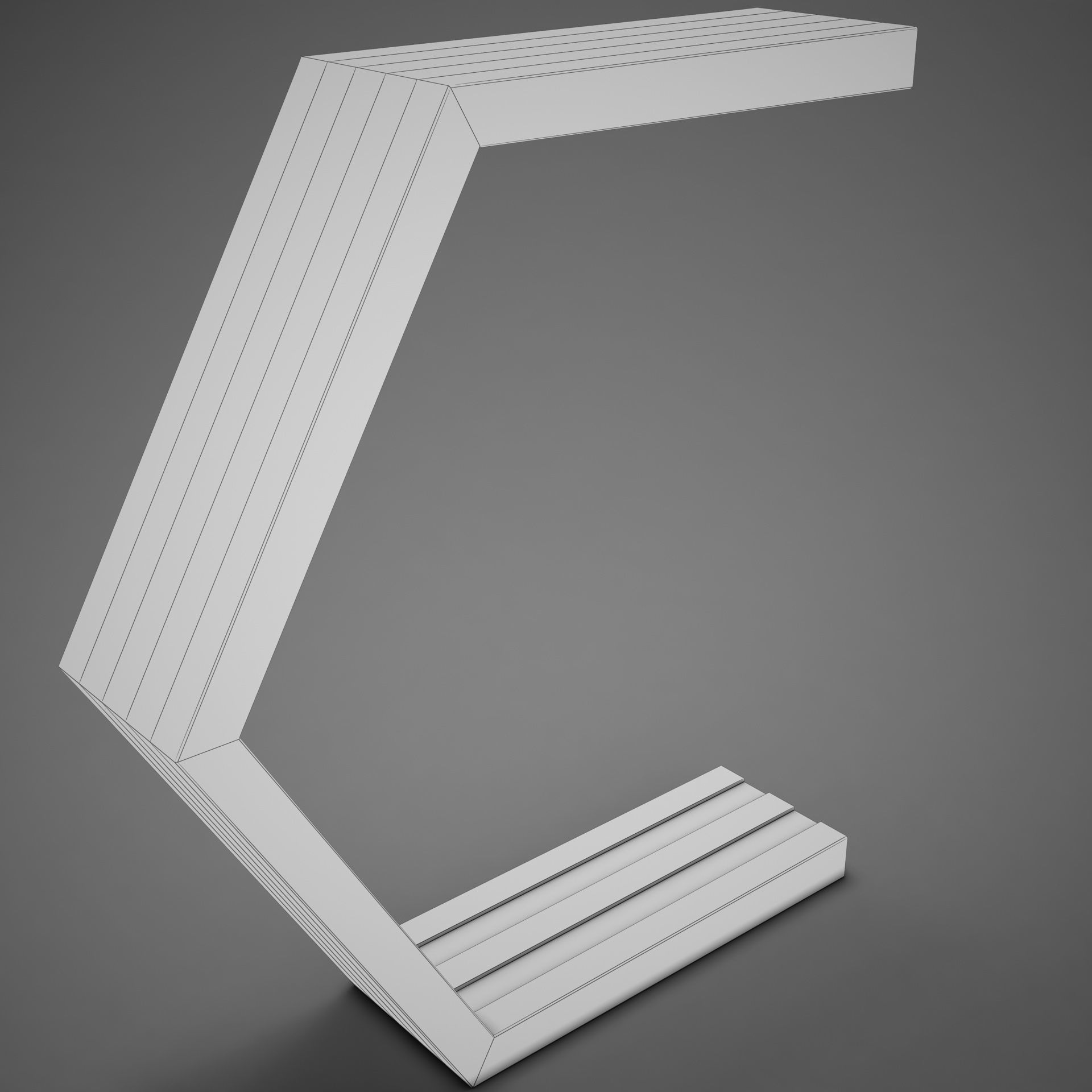 Clasical Modern Wood Lamp Low-poly 3D model_17