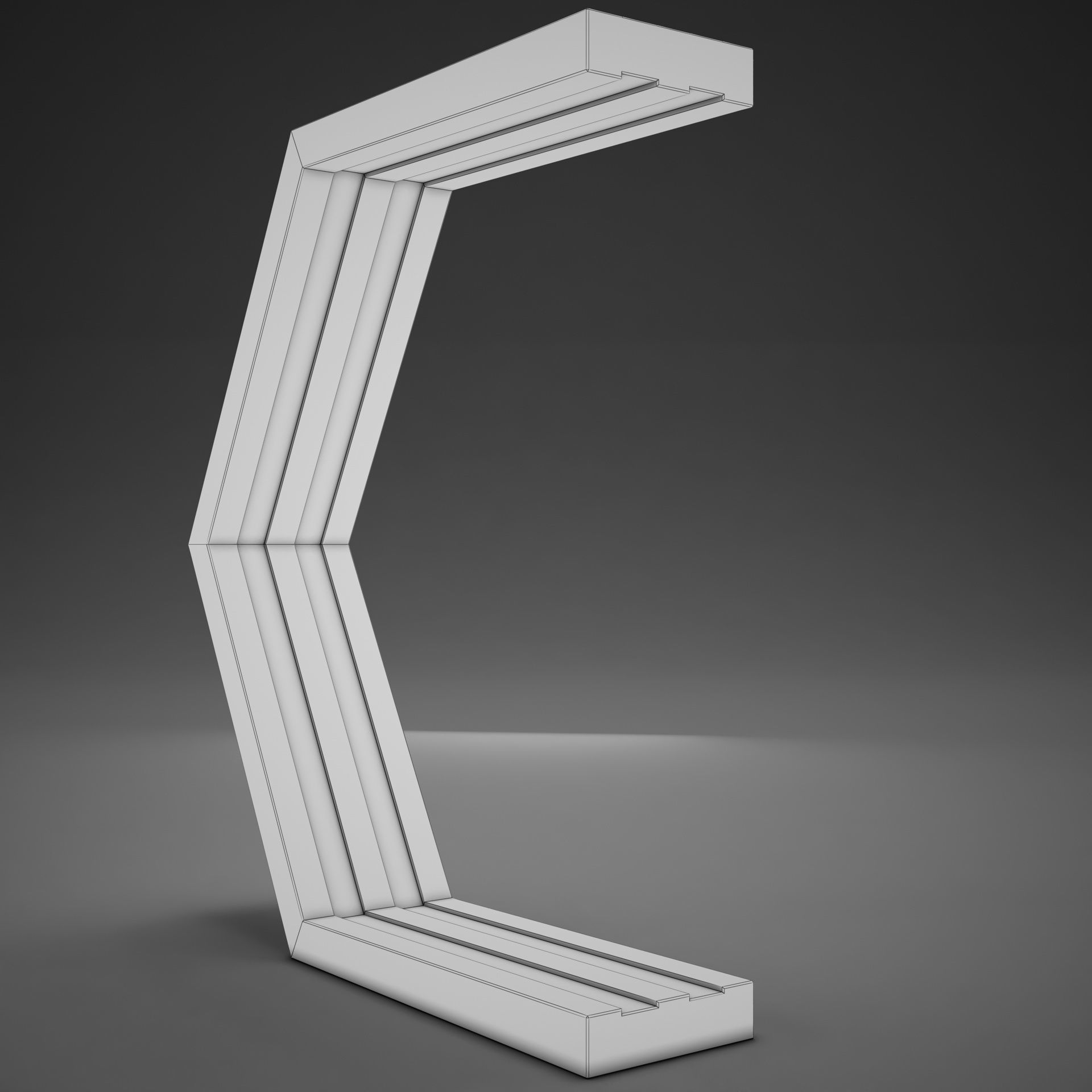 Clasical Modern Wood Lamp Low-poly 3D model_12