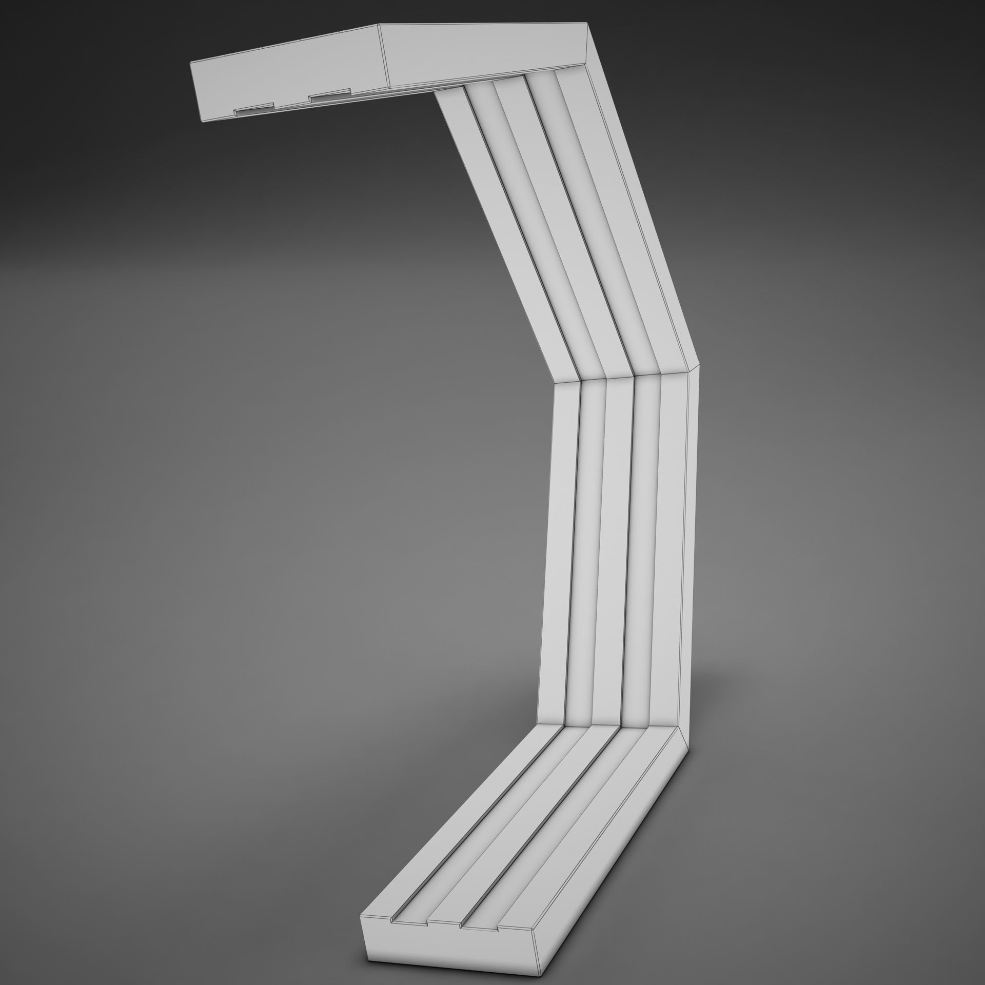 Clasical Modern Wood Lamp Low-poly 3D model_16