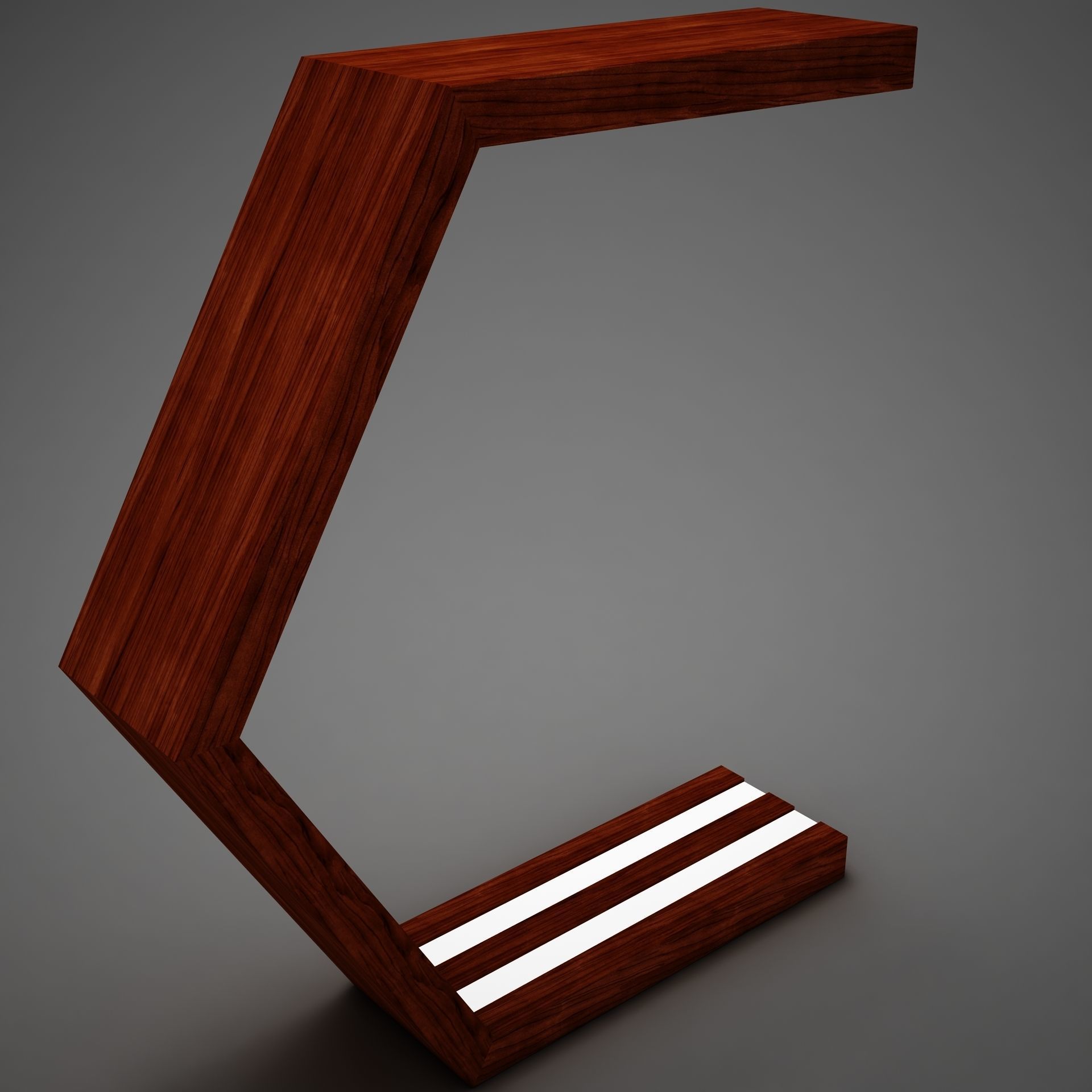 Clasical Modern Wood Lamp Low-poly 3D model_7