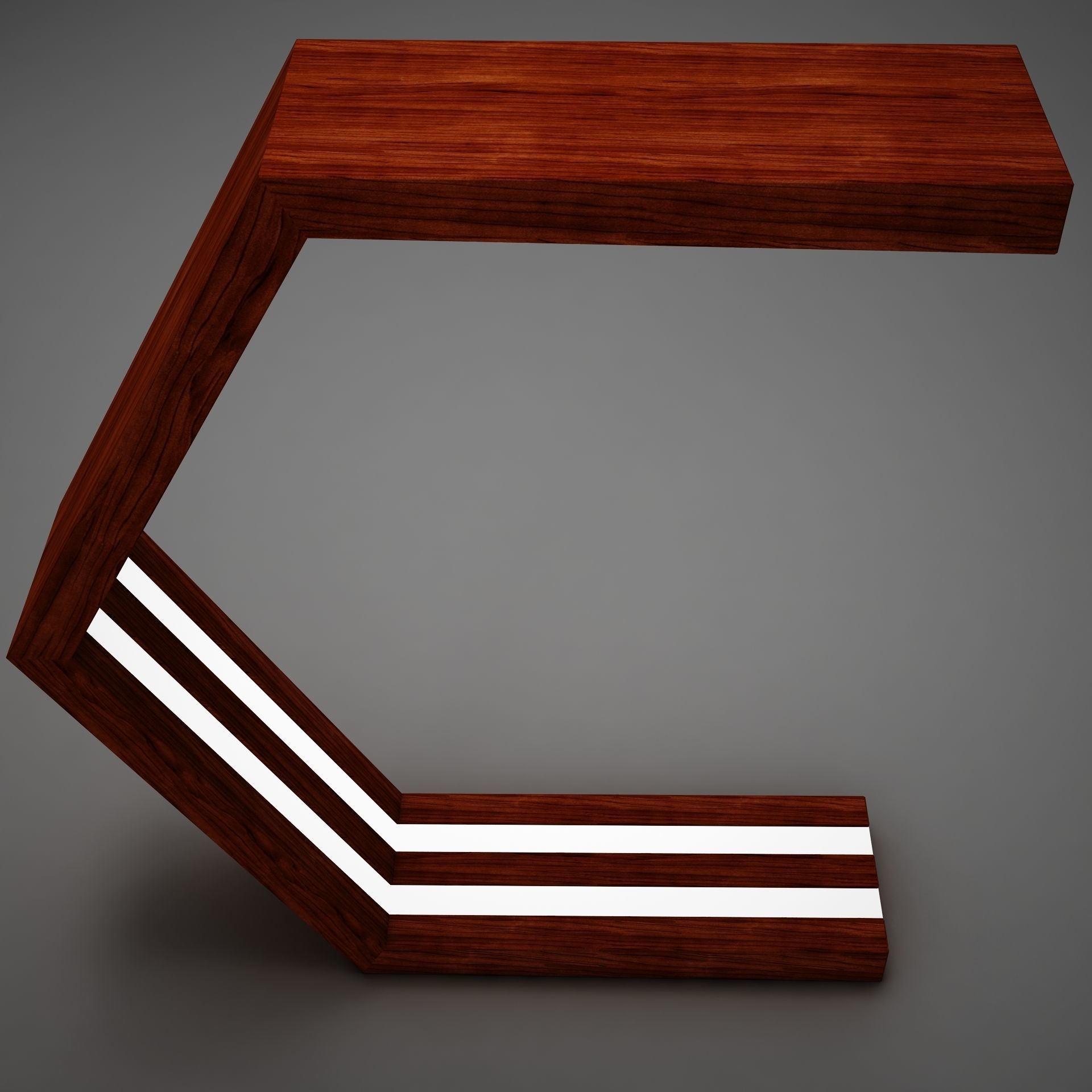 Clasical Modern Wood Lamp Low-poly 3D model_9