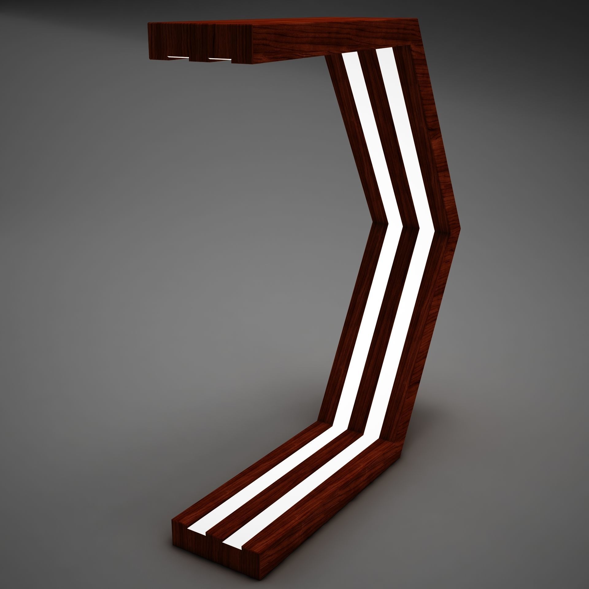 Clasical Modern Wood Lamp Low-poly 3D model_4