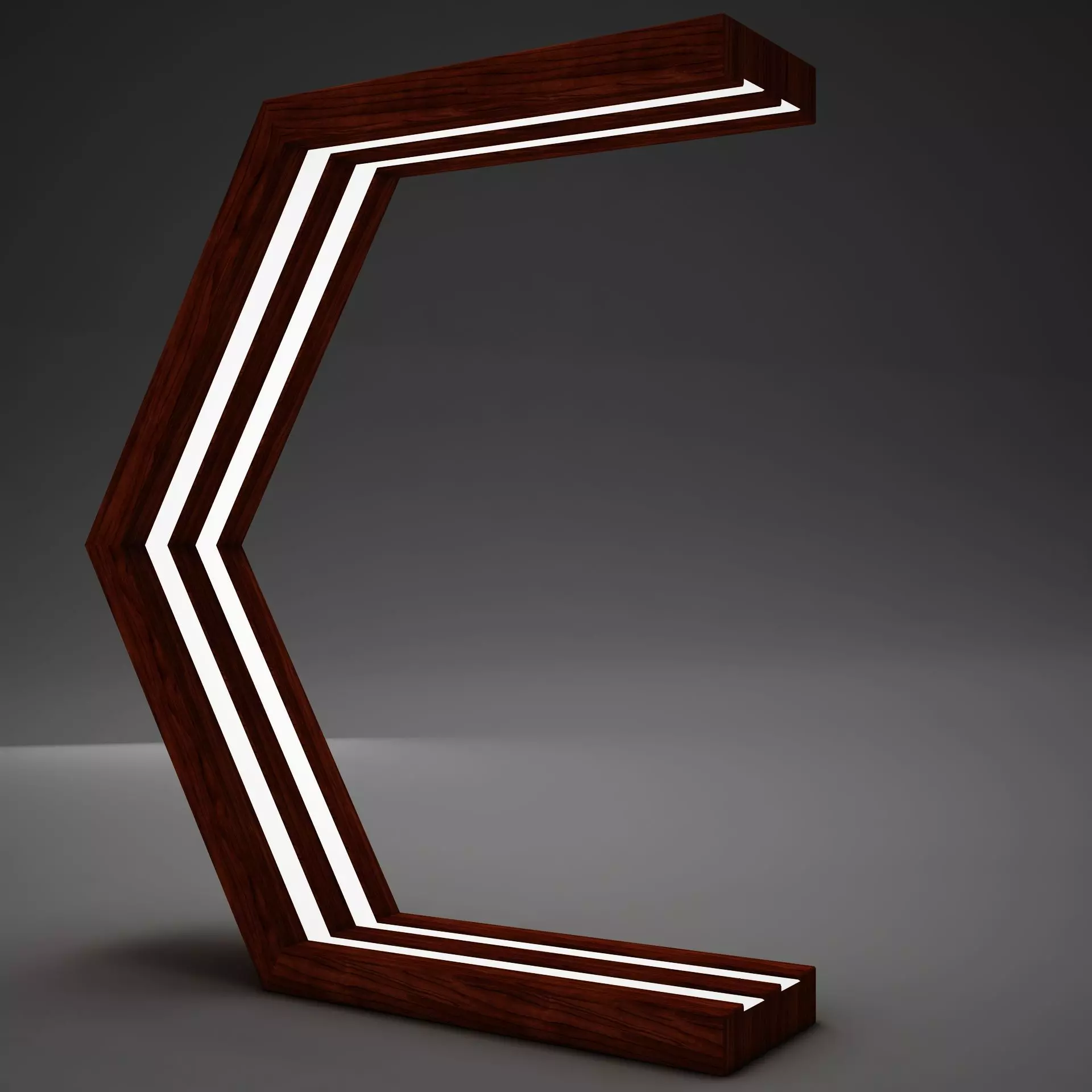 Clasical Modern Wood Lamp Low-poly 3D model_0