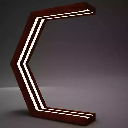 Clasical Modern Wood Lamp Low-poly 3D model