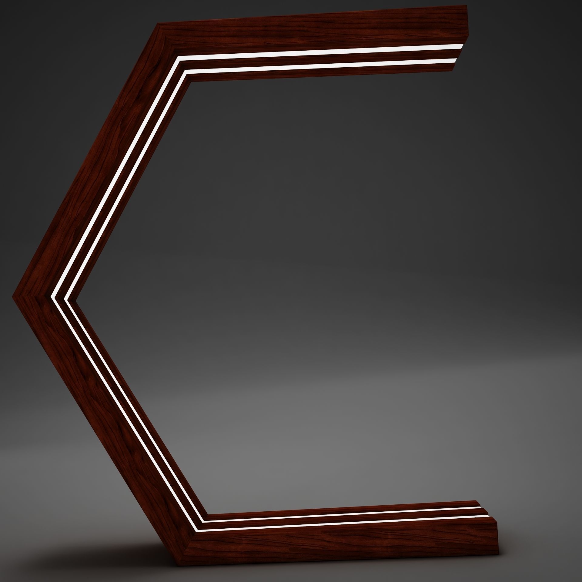 Clasical Modern Wood Lamp Low-poly 3D model_5