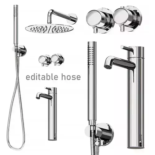 Bathroom plumbing set
