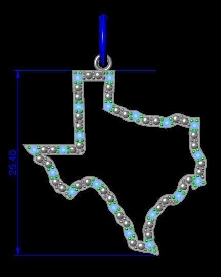 Empty Texas Earring 3D print model_2