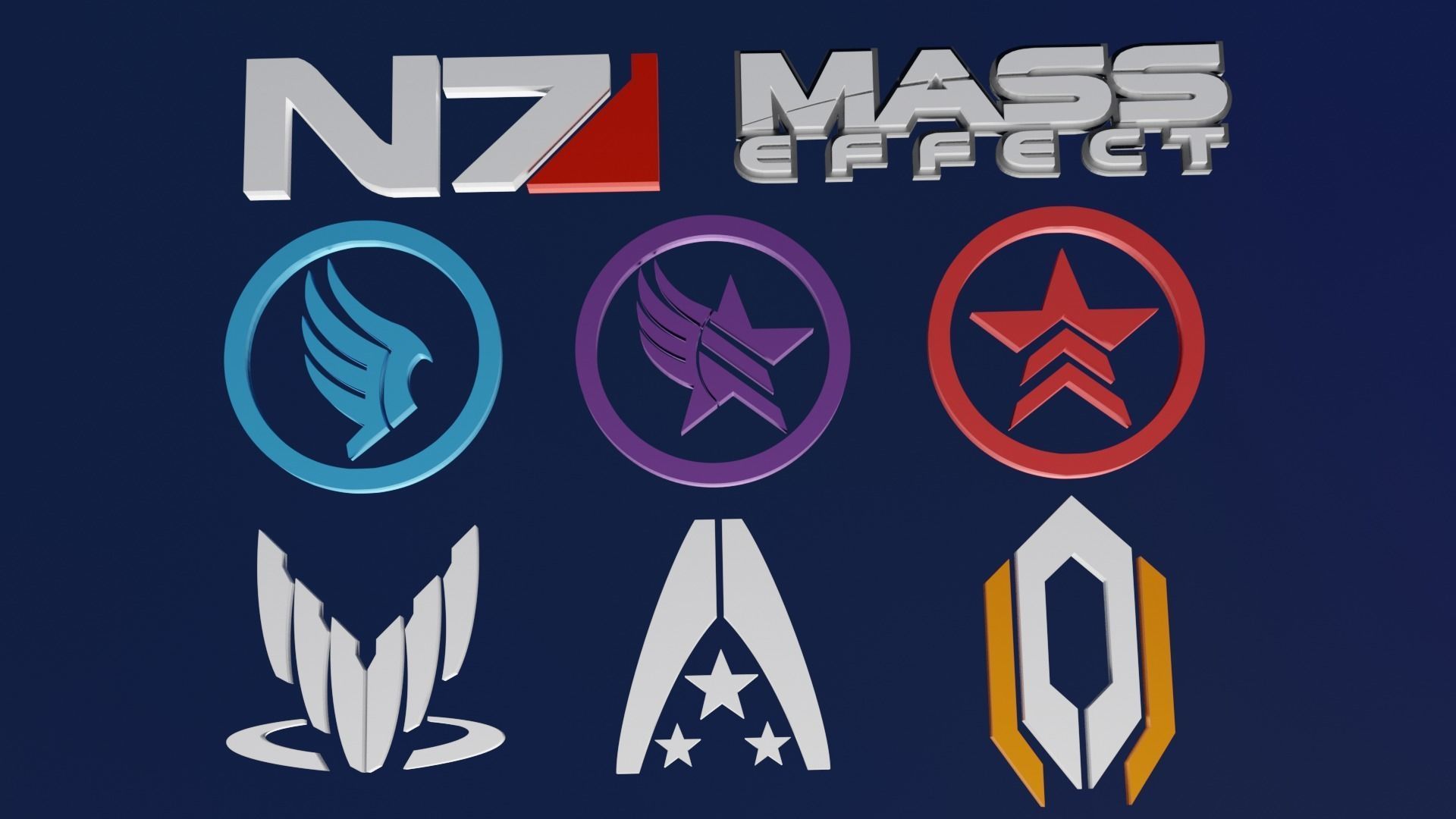 Logos and symbols Mass Effect 3D print model_3
