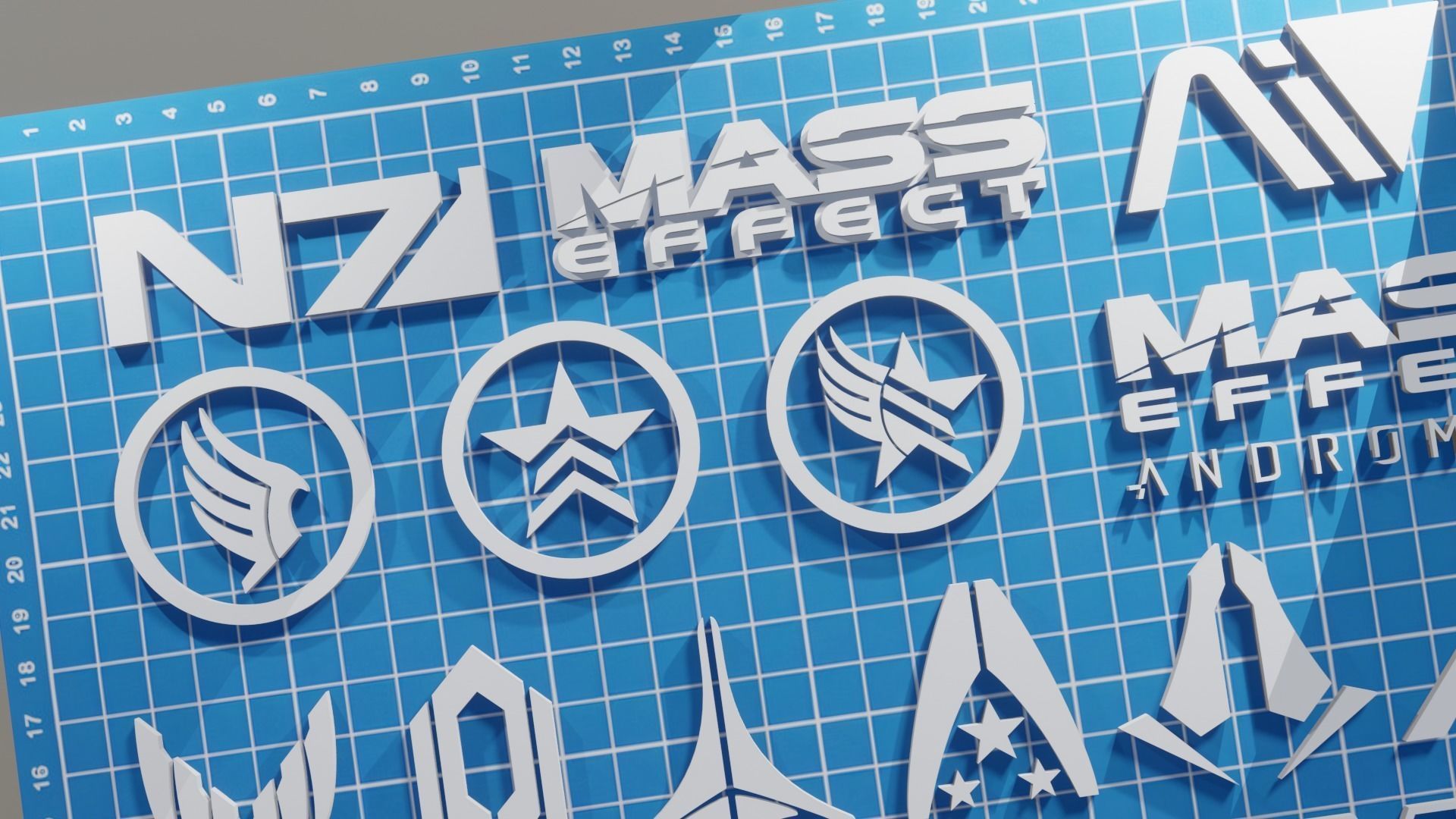 Logos and symbols Mass Effect 3D print model_0