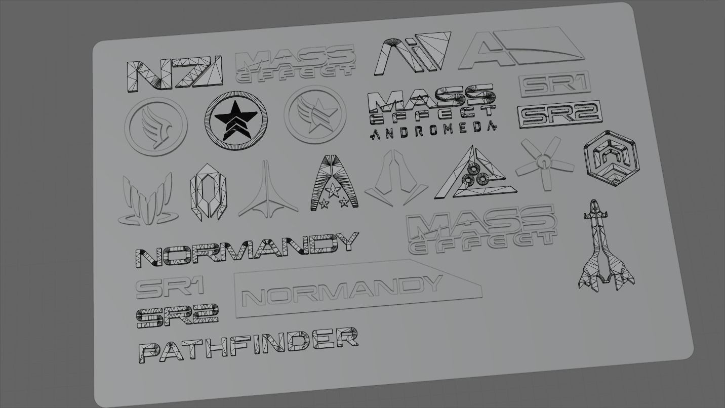 Logos and symbols Mass Effect 3D print model_2