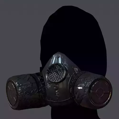 Gas mask helmet 3d model scifi Low-poly Low-poly 3D model