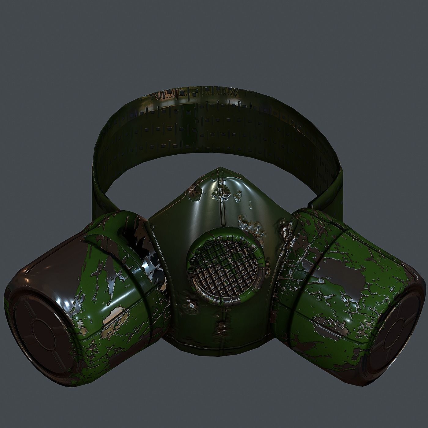Gas mask helmet 3d model scifi Low-poly Low-poly 3D model Low-poly 3D model_3