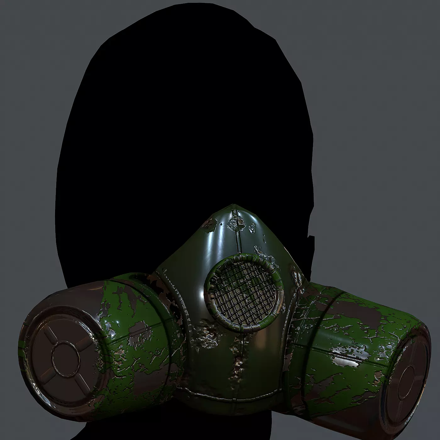 Gas mask helmet 3d model scifi Low-poly Low-poly 3D model Low-poly 3D model_0