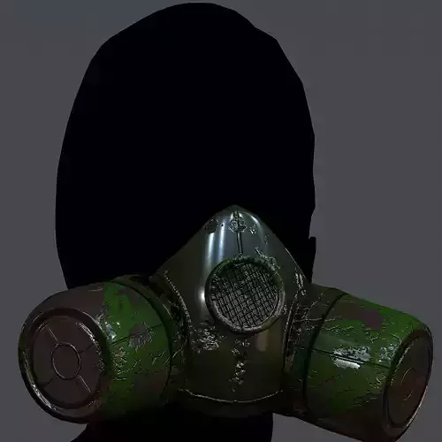 Gas mask helmet 3d model scifi Low-poly Low-poly 3D model