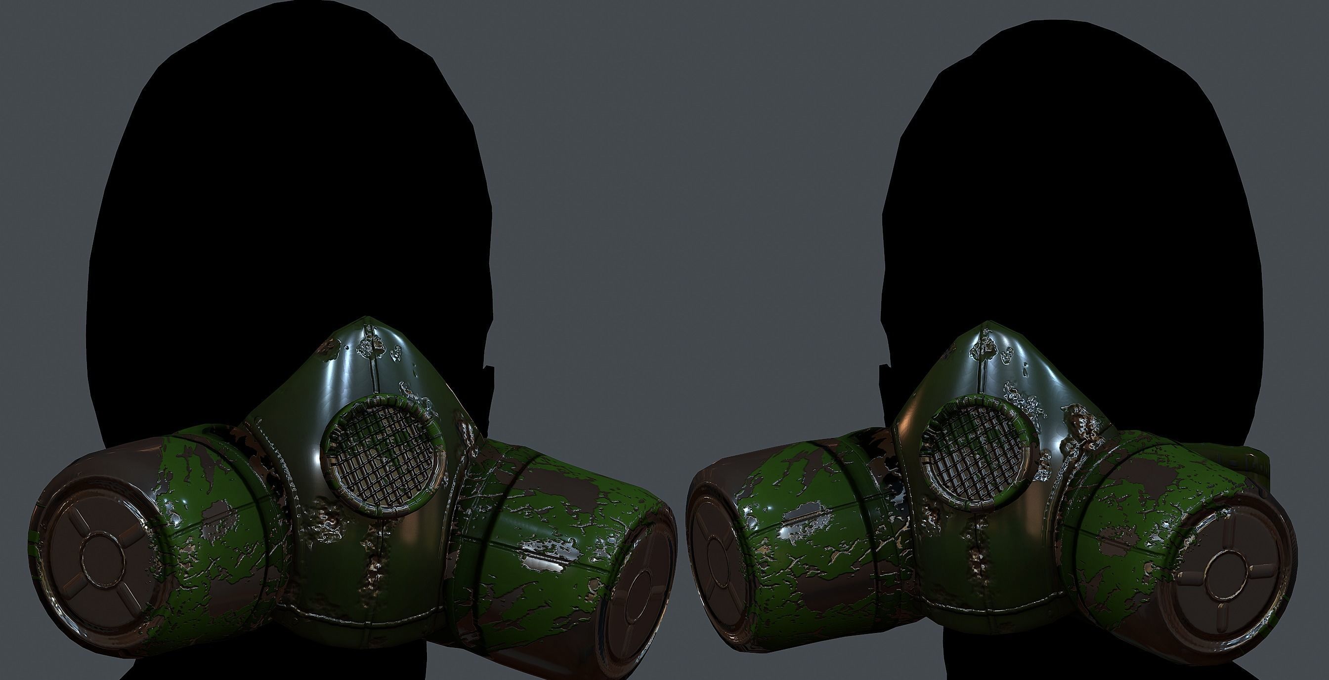 Gas mask helmet 3d model scifi Low-poly Low-poly 3D model Low-poly 3D model_1