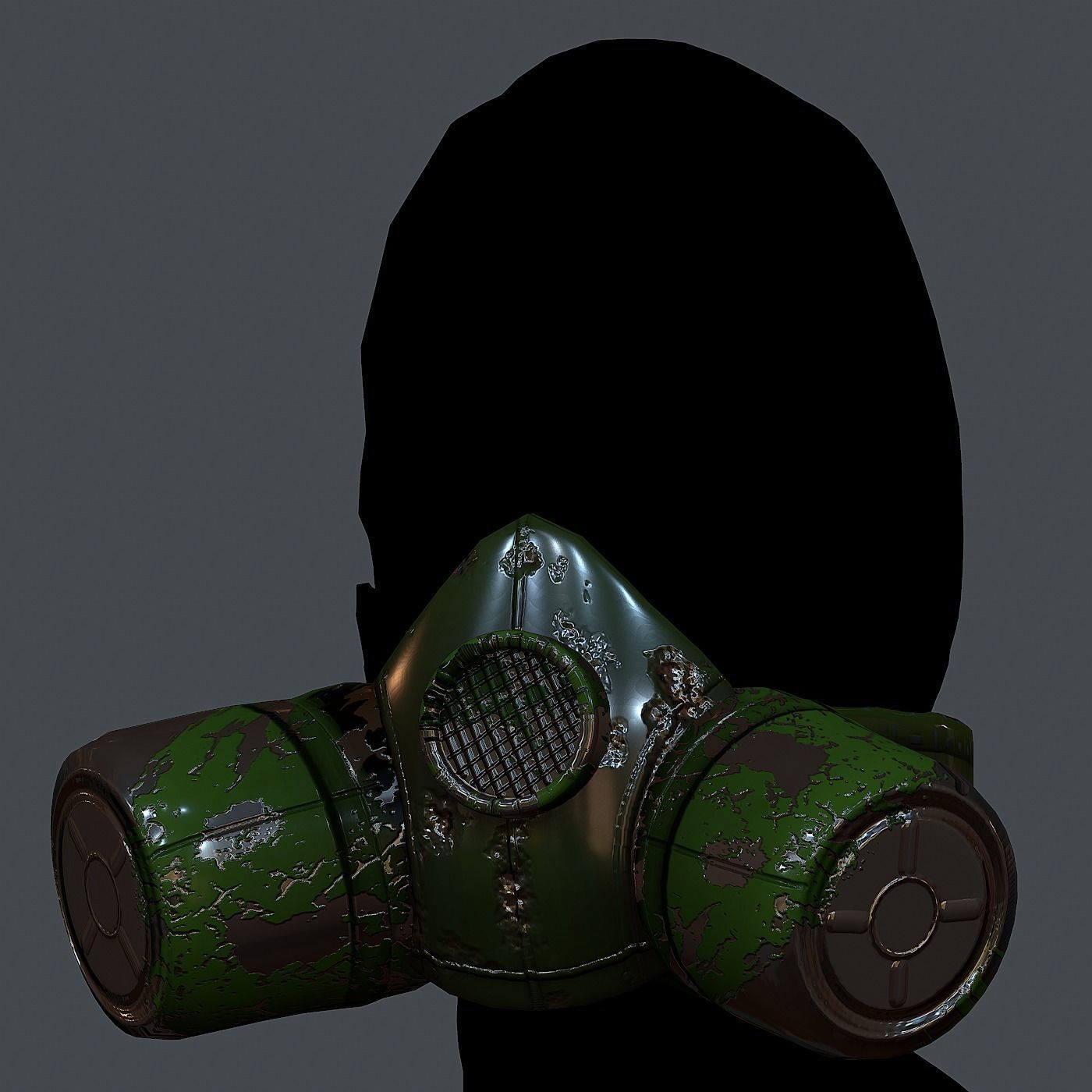 Gas mask helmet 3d model scifi Low-poly Low-poly 3D model Low-poly 3D model_2