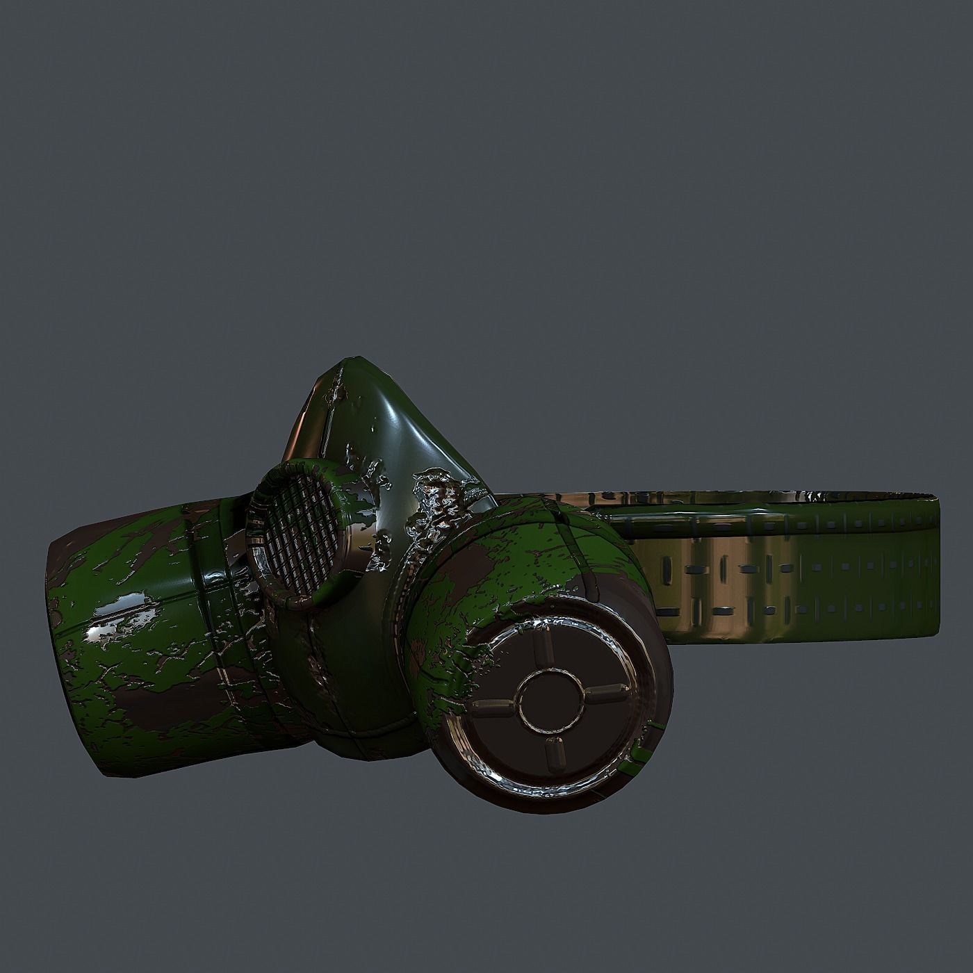 Gas mask helmet 3d model scifi Low-poly Low-poly 3D model Low-poly 3D model_6