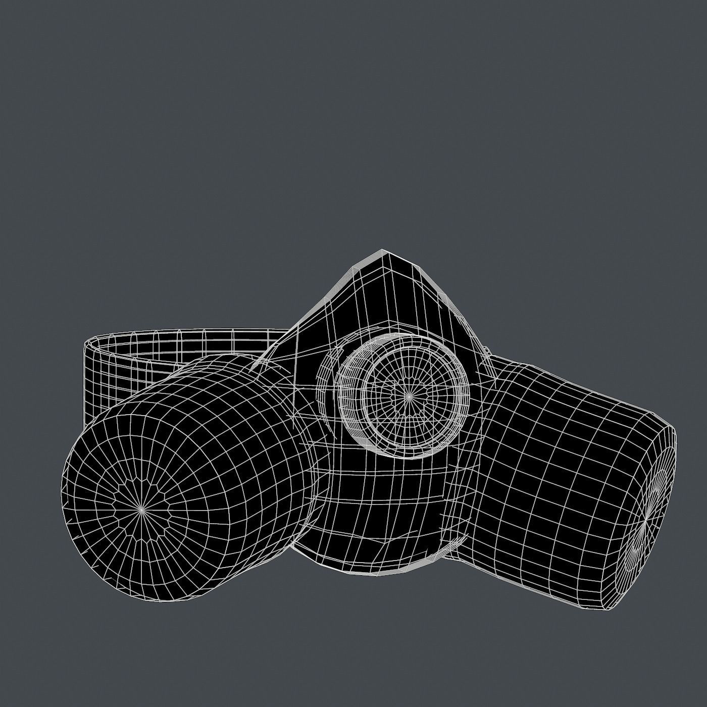 Gas mask helmet 3d model scifi Low-poly Low-poly 3D model Low-poly 3D model_8