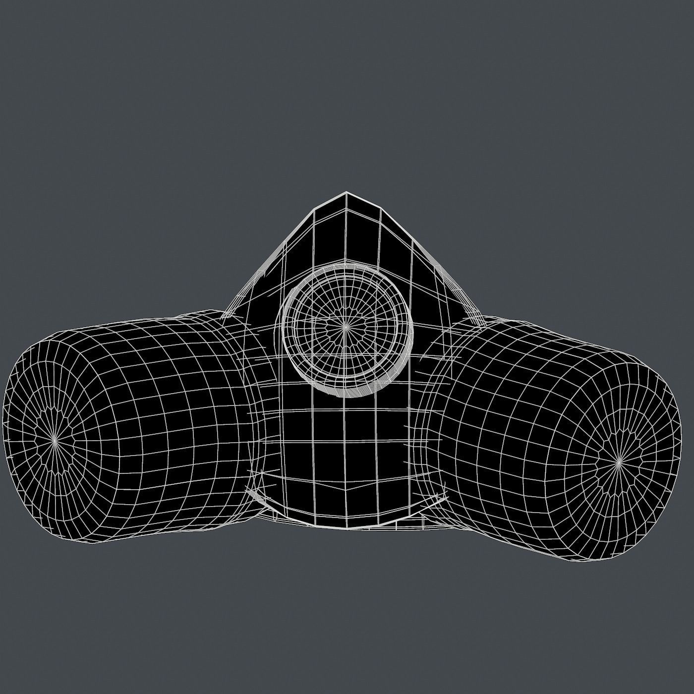 Gas mask helmet 3d model scifi Low-poly Low-poly 3D model Low-poly 3D model_7