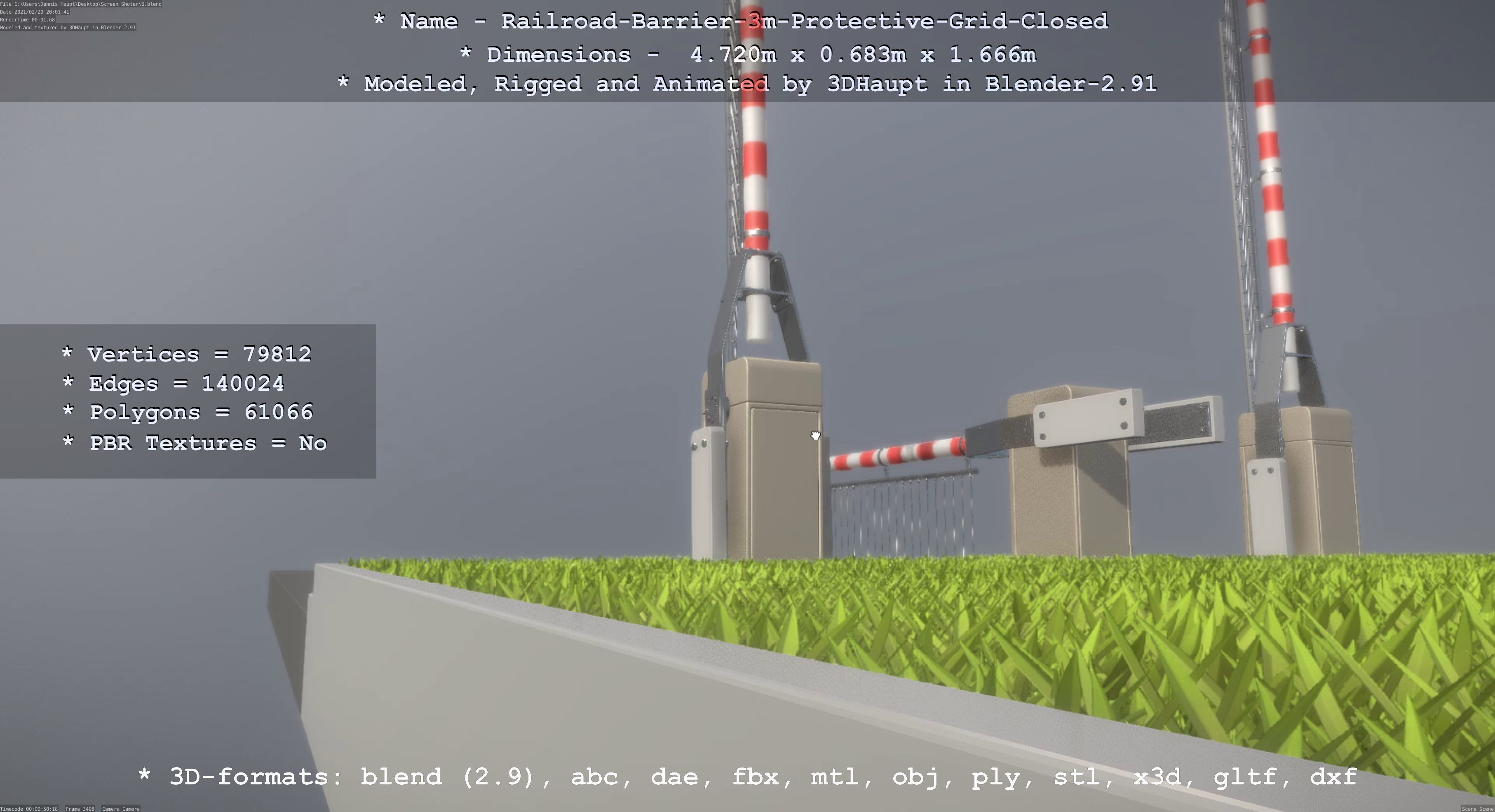 Railroad Barrier 3m High-Poly  3D Model Collection_42