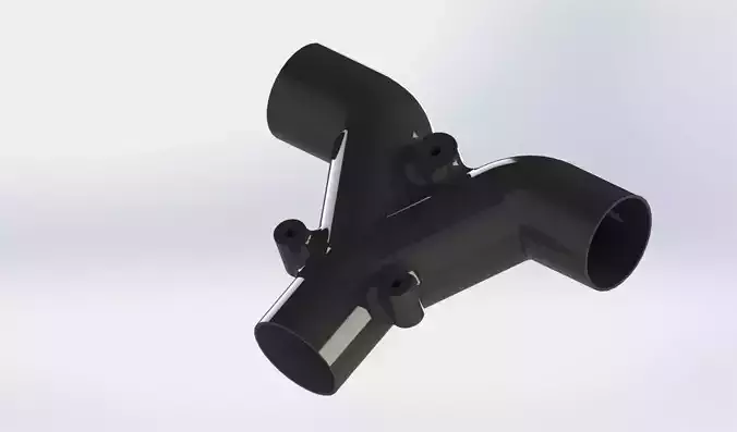 Y pipe adapter for vacuum hose 37mm 3D print model