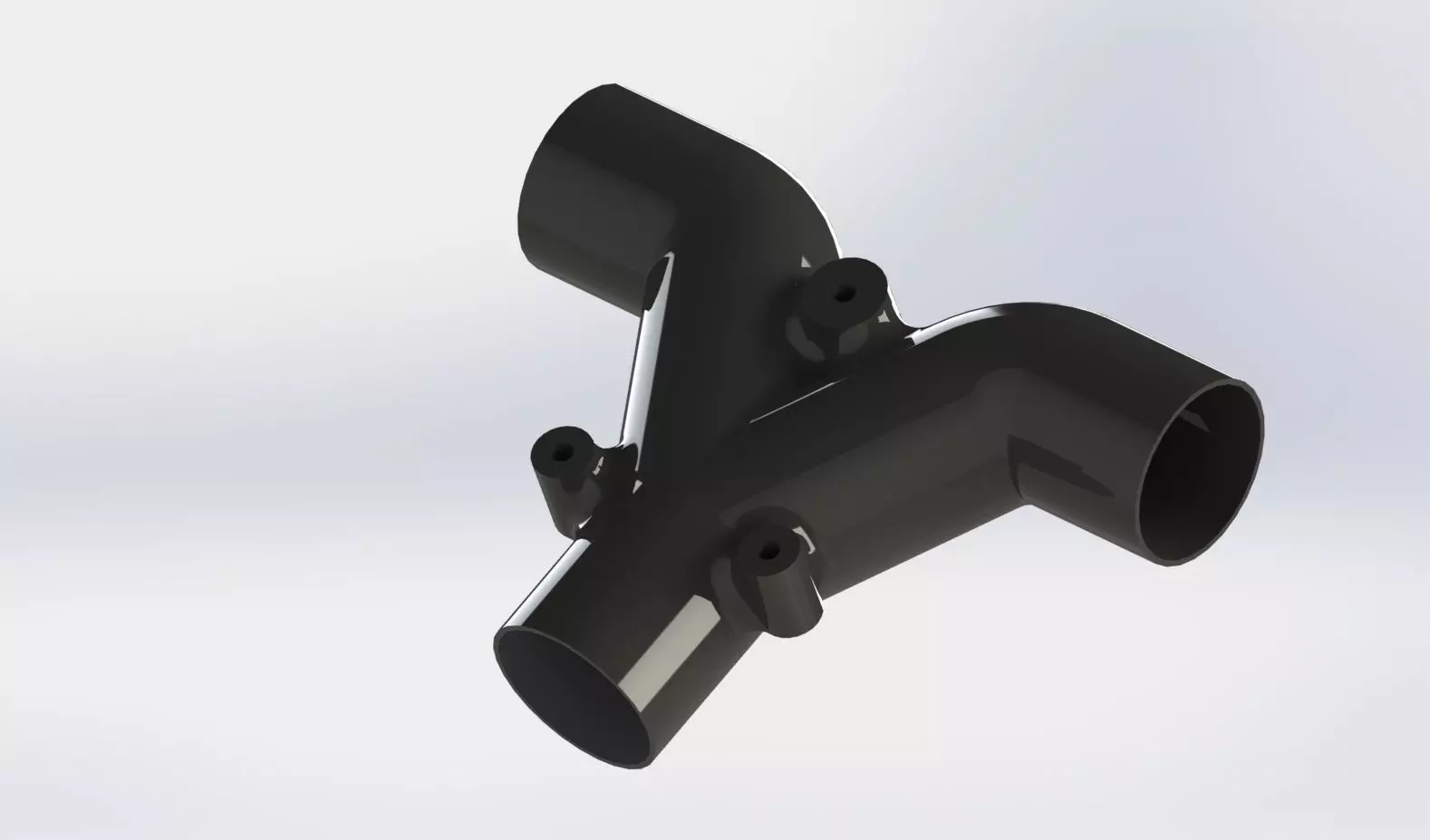 Y pipe adapter for vacuum hose 37mm 3D print model_0