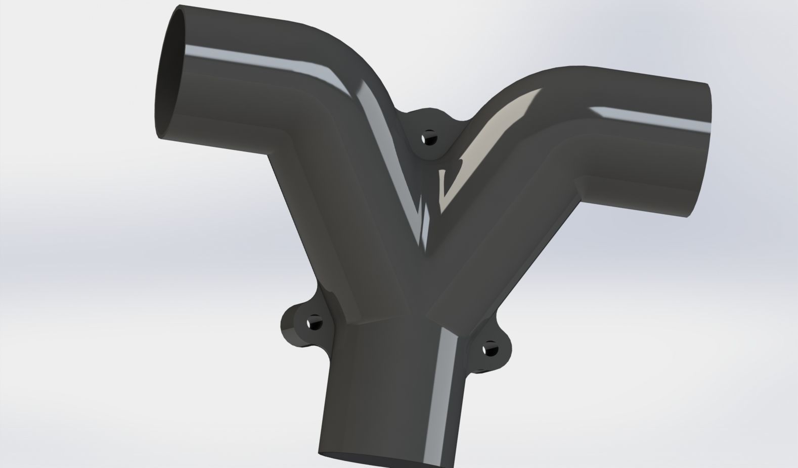 Y pipe adapter for vacuum hose 37mm 3D print model_1