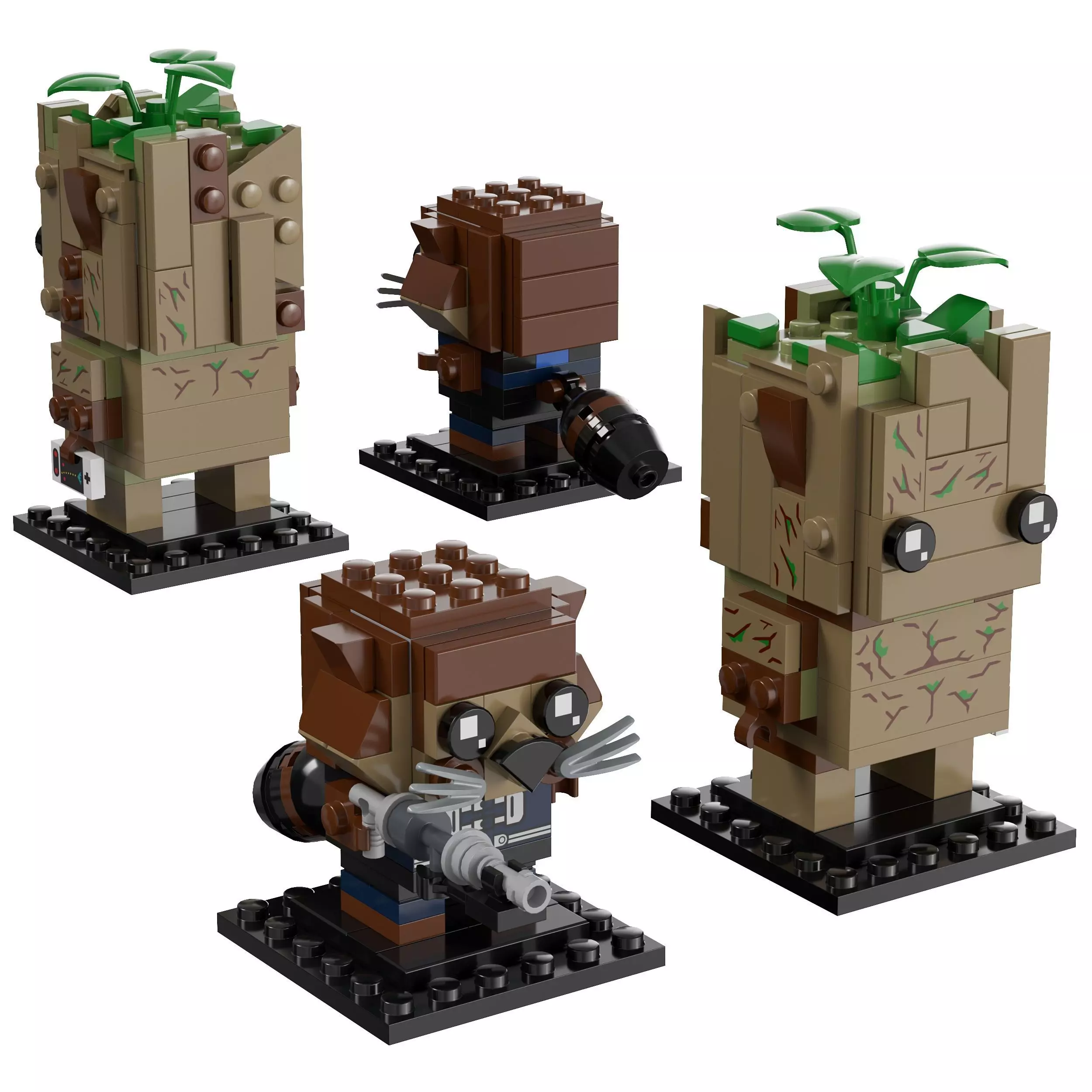 Lego Brickheadz - 41626 Groot and Rocket 3D model_0