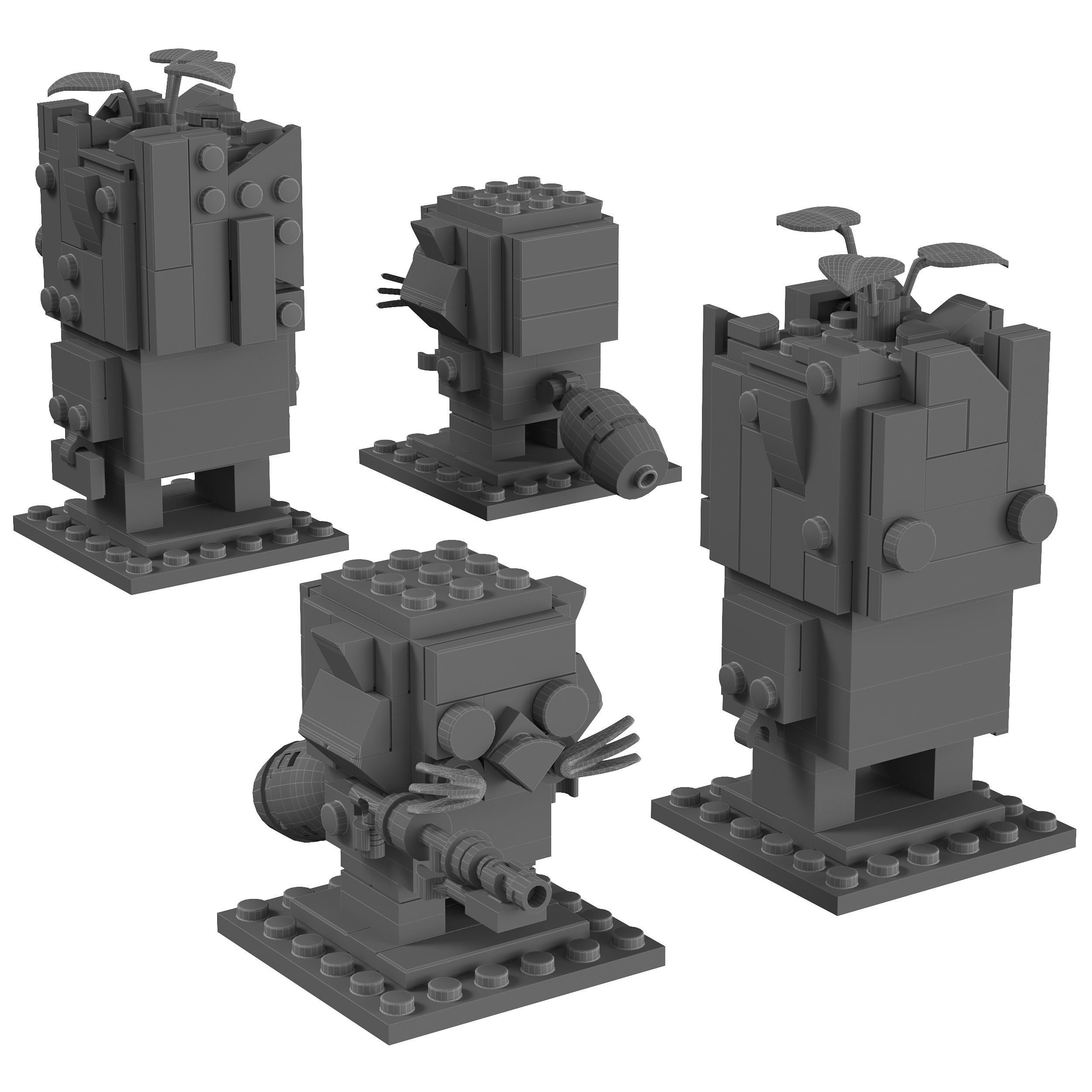 Lego Brickheadz - 41626 Groot and Rocket 3D model_1