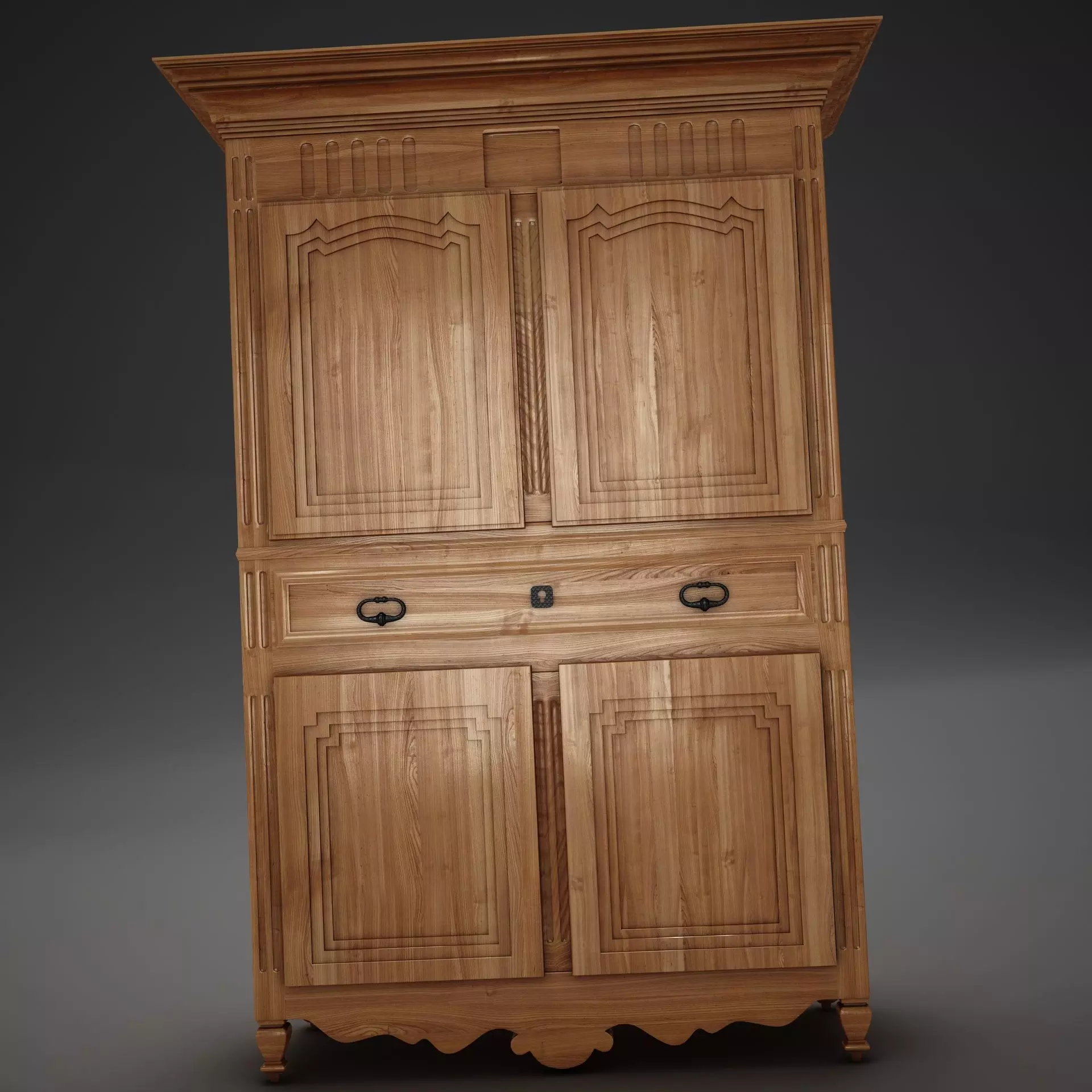 HD Antique Wardrobe 3D model