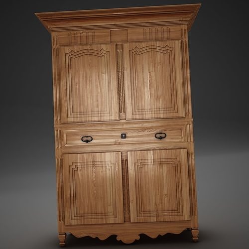 HD Antique Wardrobe 3D model