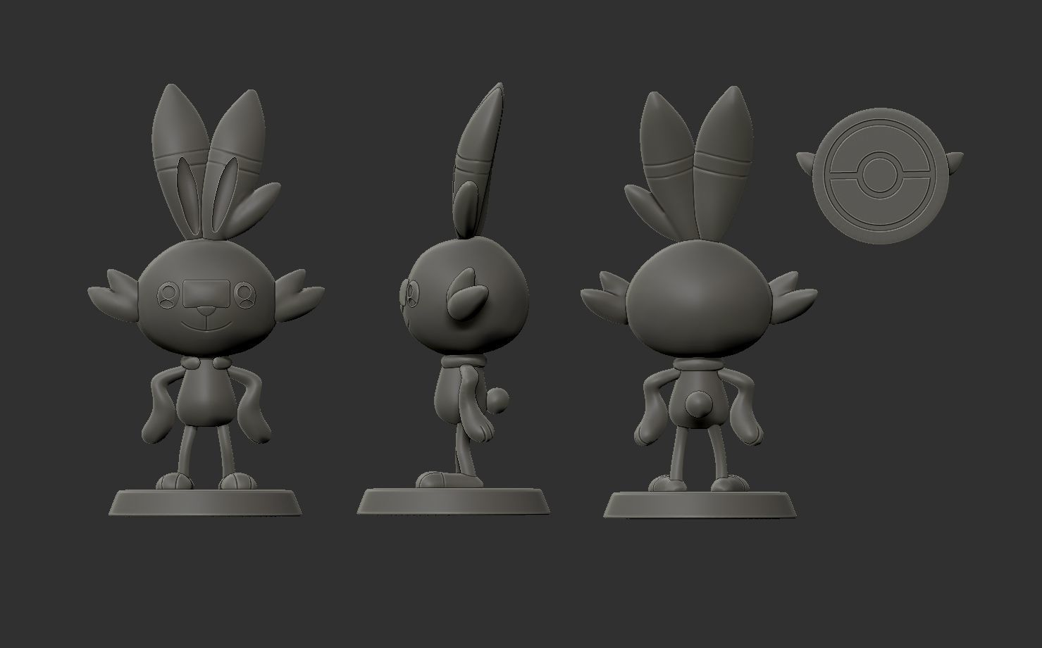 Scorbunny Pokemon 3D print model_2