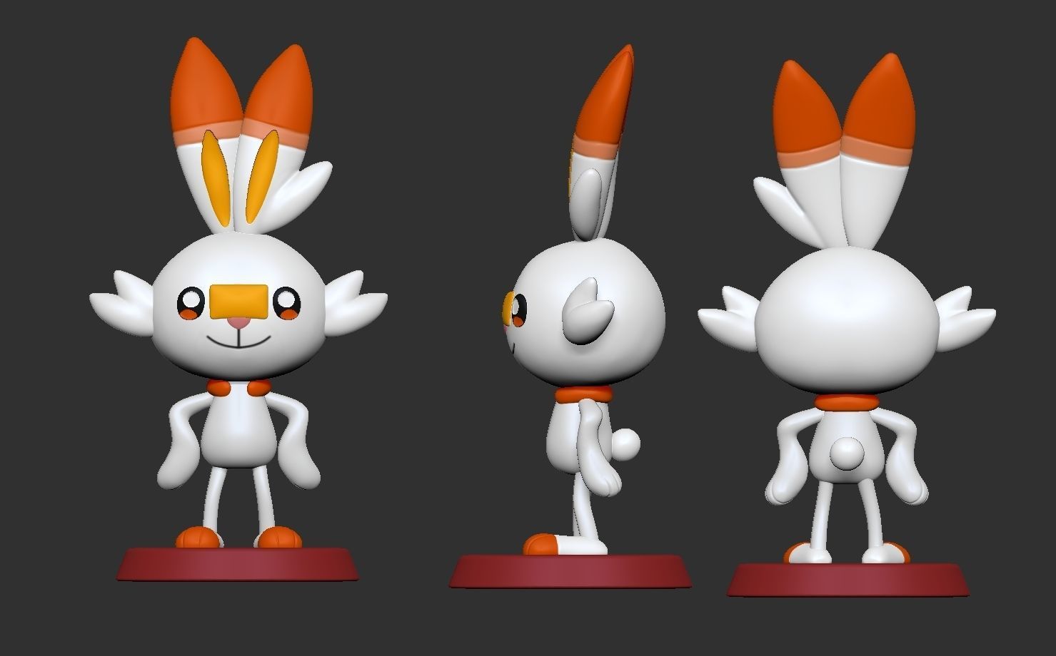Scorbunny Pokemon 3D print model_1