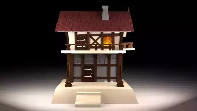 Basic Medieval Building - Low Poly