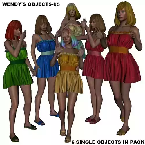 6 wendys  ladys no 5 obj 3D model
