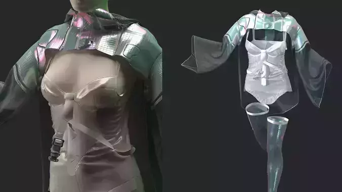 FAIRY SET mannequin wearing dress and cape