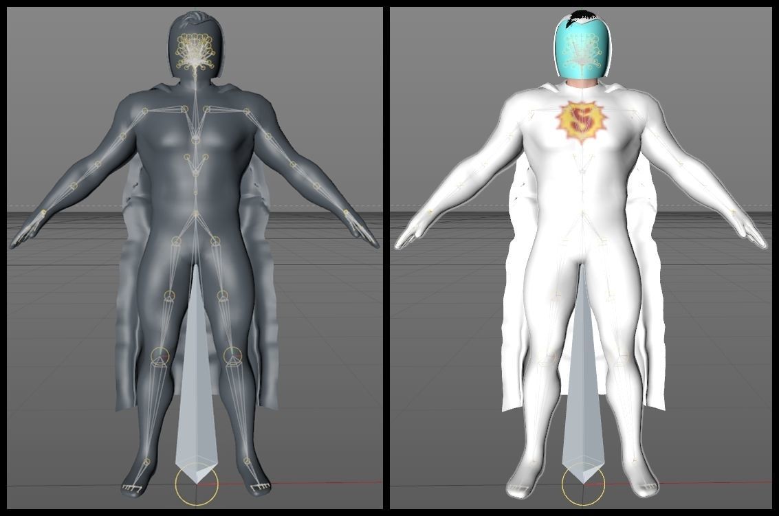 All Star Superman Solar White Suit 3D model_9